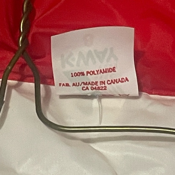 Vintage 70s K Way Windbreaker red & white size large NWT - Picture 9 of 9